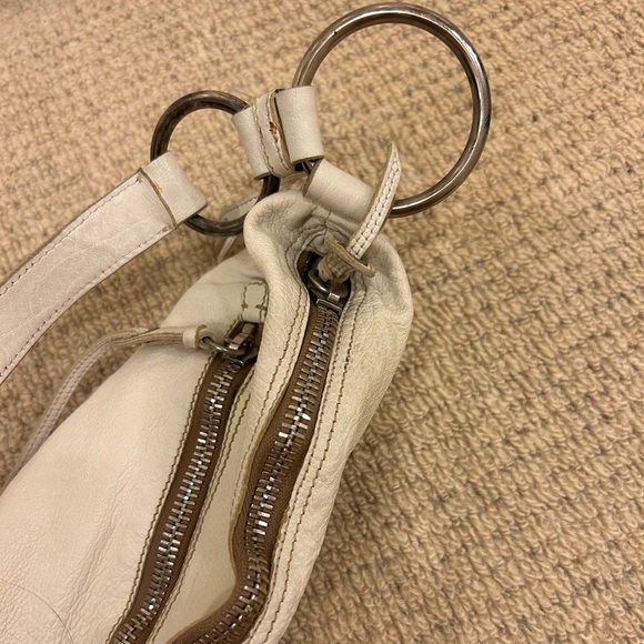 Vintage Miu Miu Cream leather embellishment flower motif baguette bag purse - Picture 13 of 16